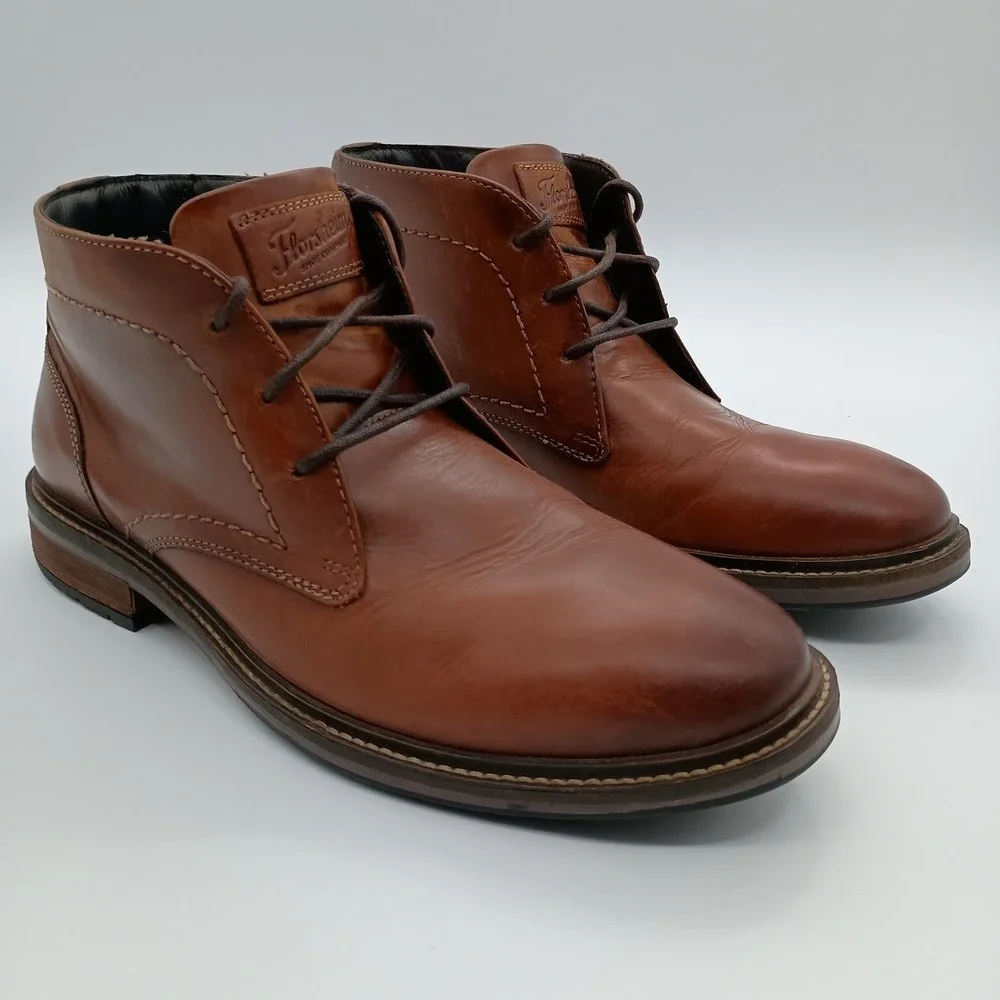 Florsheim Mens Brown‎ Leather Chukka Boots Lace Up Ankle Boots Size 8.5M